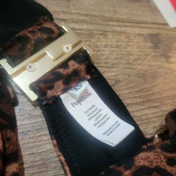 Popilush Women's High Waisted Leopard Print Shapewear 2 Piece Bikini Set XS - Picture 13 of 14